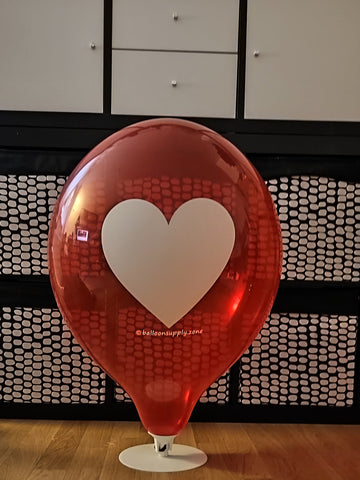 10 x Ballons Tuf-Tex ∅ 17"/ 43cm * Coeur Imprimé Rouge Cristal *