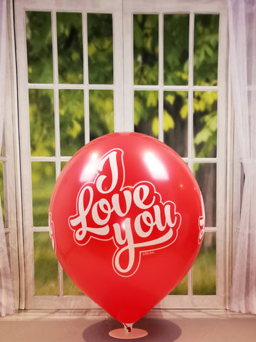 2 x Belbal B250 ∅ 24"/ 60cm Luftballons * Red I Love You Print *